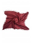 Düz Çekme Boncuklu Polyester Yazma 100x100 cm Bordo