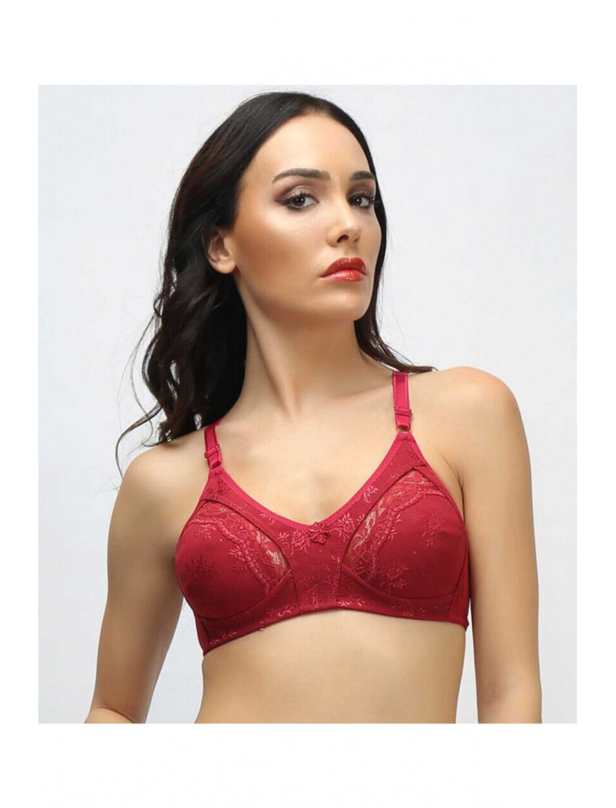 Toparlayıcı Lez Ara Dantel Sütyen Bordo Toparlayıcı Lez Ara Dantel Sütyen Bordo