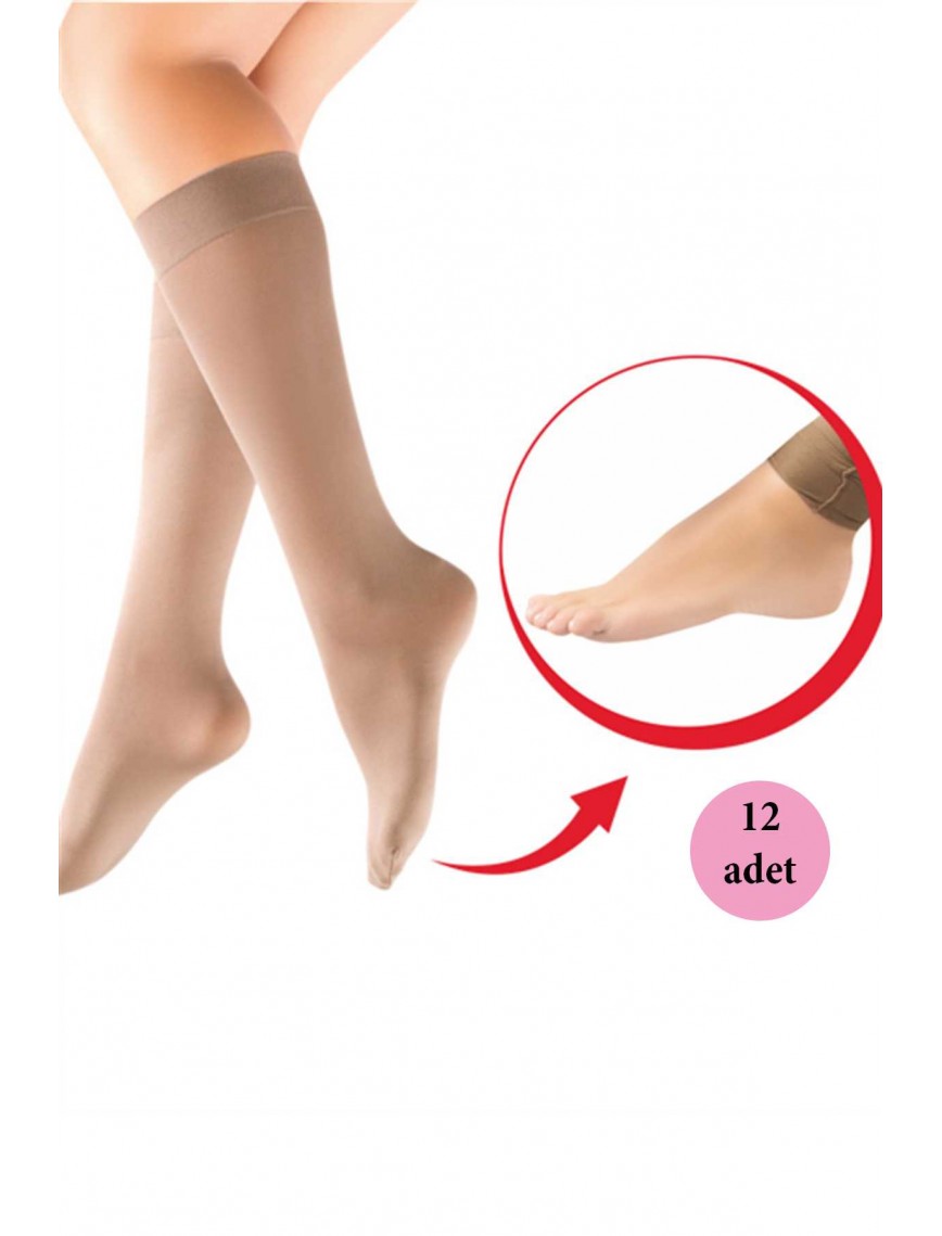 12 Adet Pratik Dizaltı Kadın Çorap - Abdest Çorabı Vizon 86 12 Adet Pratik Dizaltı Kadın Çorap - Abdest Çorabı Vizon 86