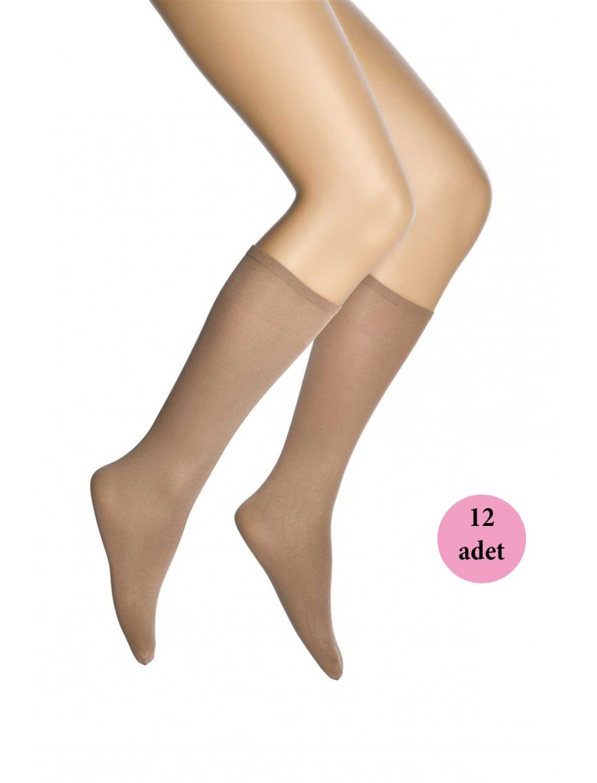 12 Adet Mikro 70 Dizaltı Kadın Çorap Bronz 38 12 Adet Mikro 70 Dizaltı Kadın Çorap Bronz 38