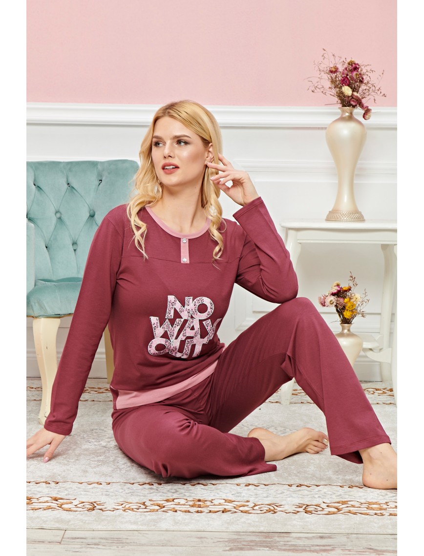 Bayan Uzun Kollu Pijama Takımı Model no 7609