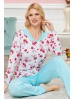 Bayan Uzun Kollu Pijama Takımı Model no 7579