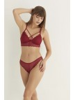 Bordo Destekli Çapraz Dantelli Bralet Takım 5527