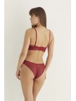 Bordo Destekli Çapraz Dantelli Bralet Takım 5527